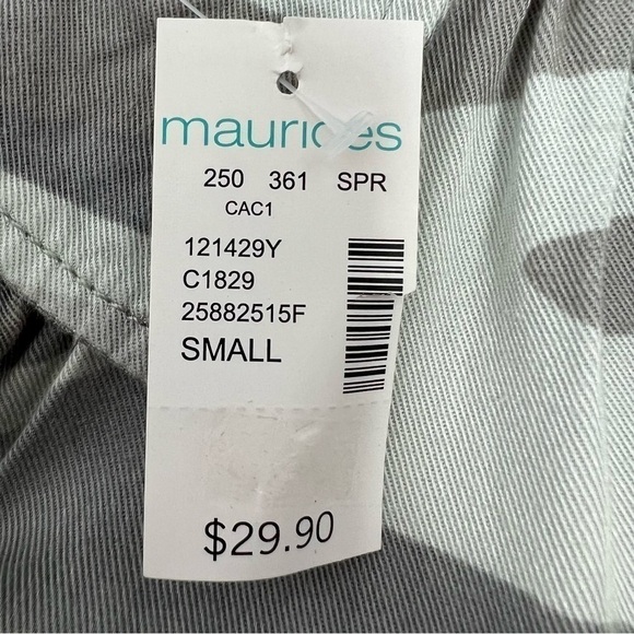 NWT MAURICES Women’s Button Blouse/Top Small Multi Color Camouflage Print Flaw - Picture 7 of 14